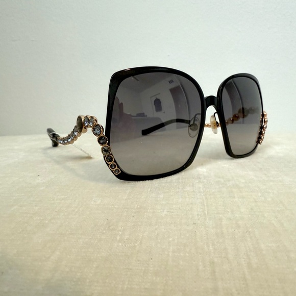 Elie Saab Black & Gold Sunglasses NWT with Case main image 9